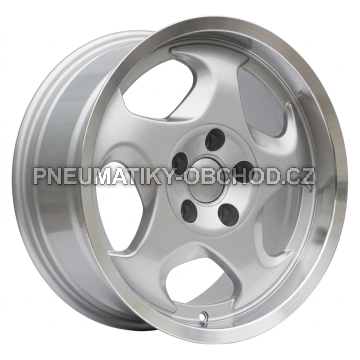 Alu kola Racing Line B2417, 17x8 5x120 ET15, stříbrná + leštěný límec