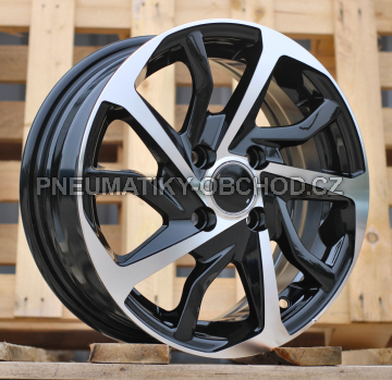 Alu kola Racing Line B2477, 14x5.5 4x100 ET43, černá + leštění
