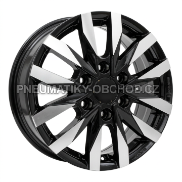 Alu kola Racing Line B3023, 16x6.5 6x120 ET50, černá + leštění (zátěžová)