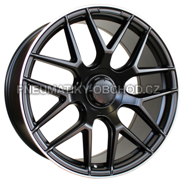 Alu kola Racing Line B5318, 20x8.5 5x112 ET43, černá matná + leštěný límec (zátěžová)