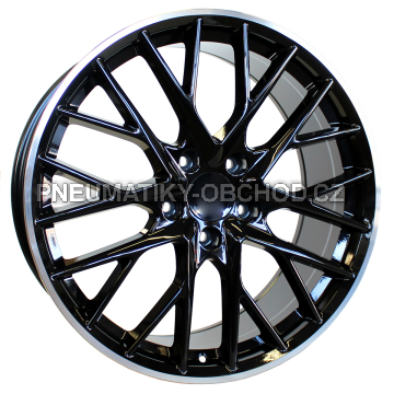 Alu kola Racing Line B5541, 21x11.5 5x130 ET69, černá + leštěný límec (zátěžová)