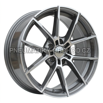 Alu kola Racing Line B5601, 17x7.5 5x112 ET27, šedivá + leštění