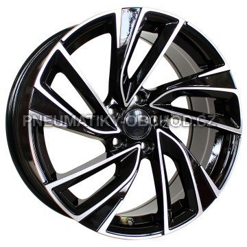 Alu kola Racing Line B5772, 19x8 5x112 ET45, černá + leštění (zátěžová)