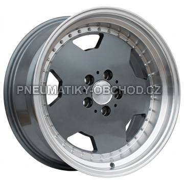 Alu kola Racing Line B5852, 18x9 5x112 ET30, šedivá + leštěný límec