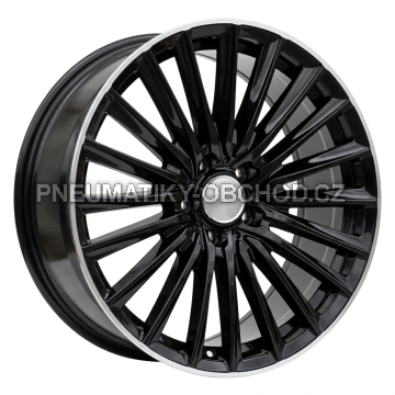Alu kola Racing Line B5909, 19x8 5x112 ET35, černá + leštěný límec