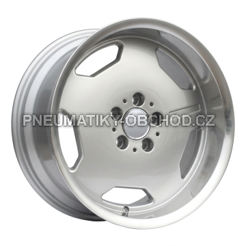 Alu kola Racing Line BK632, 17x7.5 5x112 ET25, stříbrná + leštěný límec