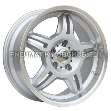 Alu kola Racing Line BK657, 17x8 5x120 ET35, stříbrná + leštěný límec