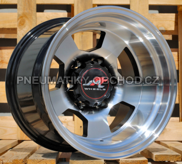 Alu kola Racing Line BY472, 15x12 6x139.7 ET-78, černá + leštění (zátěžová)