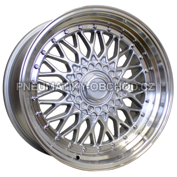 Alu kola Racing Line BY479, 17x10 10x112 ET25, stříbrná + leštěný límec