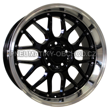 Alu kola Racing Line BY773, 17x7.5 5x120 ET35, černá + leštěný límec