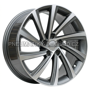 Alu kola Racing Line D2403, 18x8 5x112 ET45, šedivá + leštění