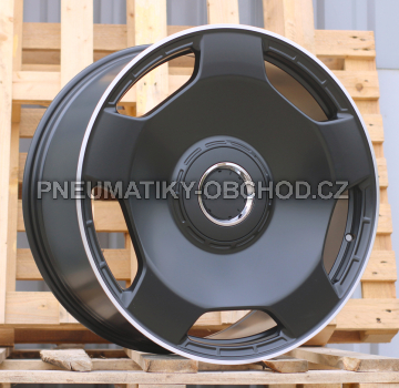 Alu kola Racing Line F5133, 22x10 5x112 ET46, černá matná + leštěný límec
