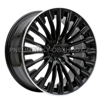 Alu kola Racing Line FBX132, 18x8 5x112 ET35, černá + leštěný límec