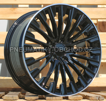 Alu kola Racing Line FBX132, 20x8.5 5x112 ET35.5, černá + leštěný límec (zátěžová)
