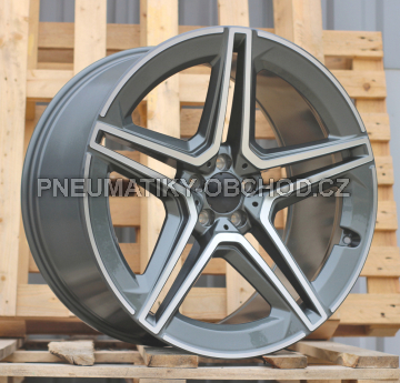 Alu kola Racing Line FBX142, 22x11.5 5x112 ET47, šedivá + leštění (zátěžová)