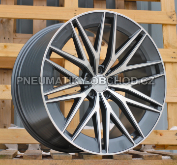 Alu kola Racing Line FBX387, 22x10 5x112 ET55, šedivá + leštění (zátěžová)