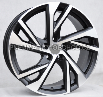Alu kola Racing Line FE183, 18x8 5x108 ET45, černá matná + leštění