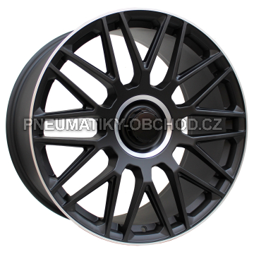 Alu kola Racing Line FE230, 20x8.5 5x112 ET35.5, černá matná + leštěný límec + rytá krytka