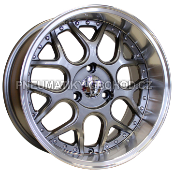 Alu kola Racing Line FR762, 16x7 3x112 ET30, šedivá + leštěný límec