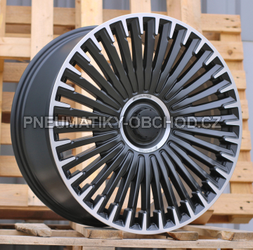 Alu kola Racing Line H3286F, 21x9.5 5x112 ET30.1, černá matná + leštění (zátěžová)