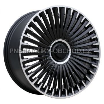 Alu kola Racing Line H3286F, 22x9.5 5x112 ET32, černá matná + leštění (zátěžová)