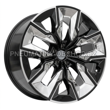 Alu kola Racing Line H3447F, 21x10.5 5x112 ET44, černá + leštění (zátěžová)