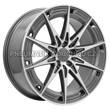 Alu kola Racing Line H3500F, 19x9.5 5x112 ET43, šedivá + leštění