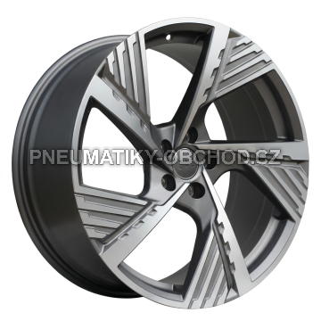 Alu kola Racing Line I5639, 19x8 5x112 ET34, šedivá matná + leštění