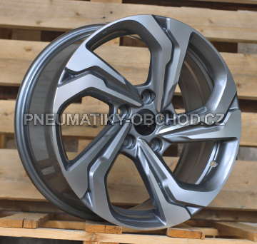 Alu kola Racing Line I7109, 17x7.5 5x114.3 ET45, šedivá + leštění