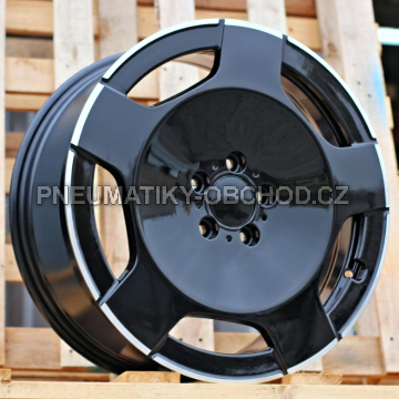 Alu kola Racing Line IN3518F, 19x8 5x112 ET52, černá + leštěný límec