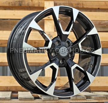 Alu kola Racing Line IN3639F, 18x7.5 5x108 ET50, černá + leštění