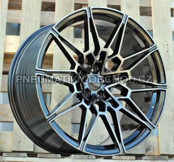 Alu kola Racing Line IN3650F, 20x9.5 5x112 ET20, černá + tmavé leštění (zátěžová)