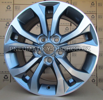 Alu kola Racing Line L1536, 15x6 5x105 ET38, šedivá + leštění
