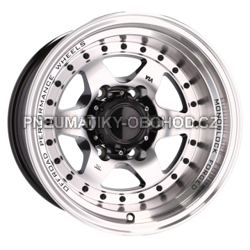 Alu kola Racing Line L2156, 16x8 5x127 ET, černá + leštění (zátěžová)