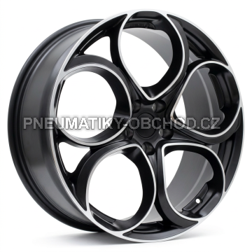 Alu kola Racing Line L2387, 20x8 5x110 ET37, černá matná + leštění