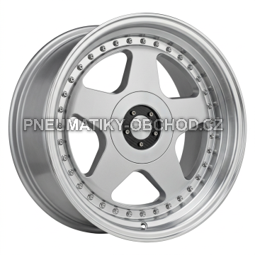 Alu kola Racing Line L2585, 17x8 10x112 ET25, stříbrná + leštěný límec (zátěžová)