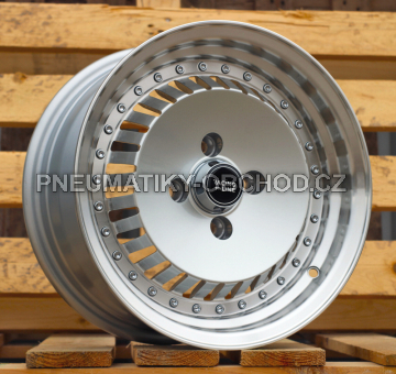 Alu kola Racing Line L475, 14x6.5 4x100 ET20, stříbrná + leštěný límec