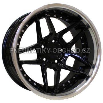Alu kola Haxer SSA01, 19x10 5x120 ET40, černá + leštěný límec