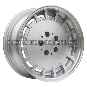 Alu kola Racing Line SW355, 16x8 5x112 ET11, stříbrná + leštěný límec