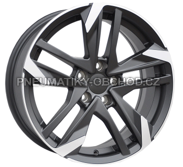 Alu kola Racing Line XE170, 15x6.5 4x108 ET25, černá matná + leštění