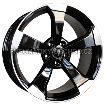 Alu kola Racing Line XE351, 19x8.5 5x112 ET40, černá + leštění (zátěžová)