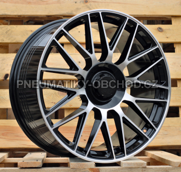 Alu kola Racing Line Y0207, 19x9.5 5x112 ET45, černá + leštění (zátěžová)