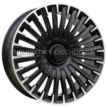 Alu kola Racing Line Y0425, 20x8.5 5x112 ET32, černá matná + leštění (zátěžová)