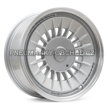 Alu kola Racing Line Y1085, 16x8 4x100 ET20, stříbrná + leštěný límec