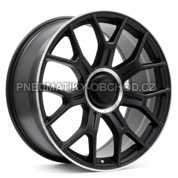 Alu kola Racing Line Y1188, 18x8 5x112 ET38, černá matná + leštěný límec