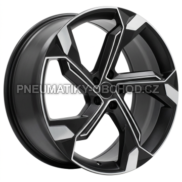 Alu kola Racing Line Y1201, 22x9.5 5x112 ET36, černá matná + leštění (zátěžová)