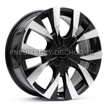 Alu kola Racing Line Y1248, 17x7 5x108 ET45, černá + leštění