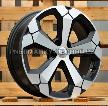 Alu kola Racing Line Y1274, 17x6.5 5x114.3 ET45, černá matná + leštění