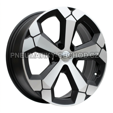 Alu kola Racing Line Y1274, 17x6.5 5x114.3 ET45, černá matná + leštění