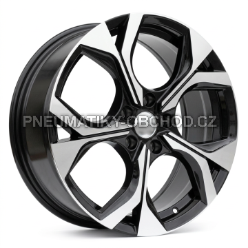 Alu kola Racing Line Y1303, 18x7.5 5x112 ET40, černá + leštění